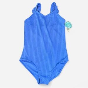 NWT Blue Striped One-Piece Swimsuit